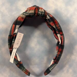J. Crew Knot Headband Plaid Cotton Fabric Wrapped NEW comfort fit hair band